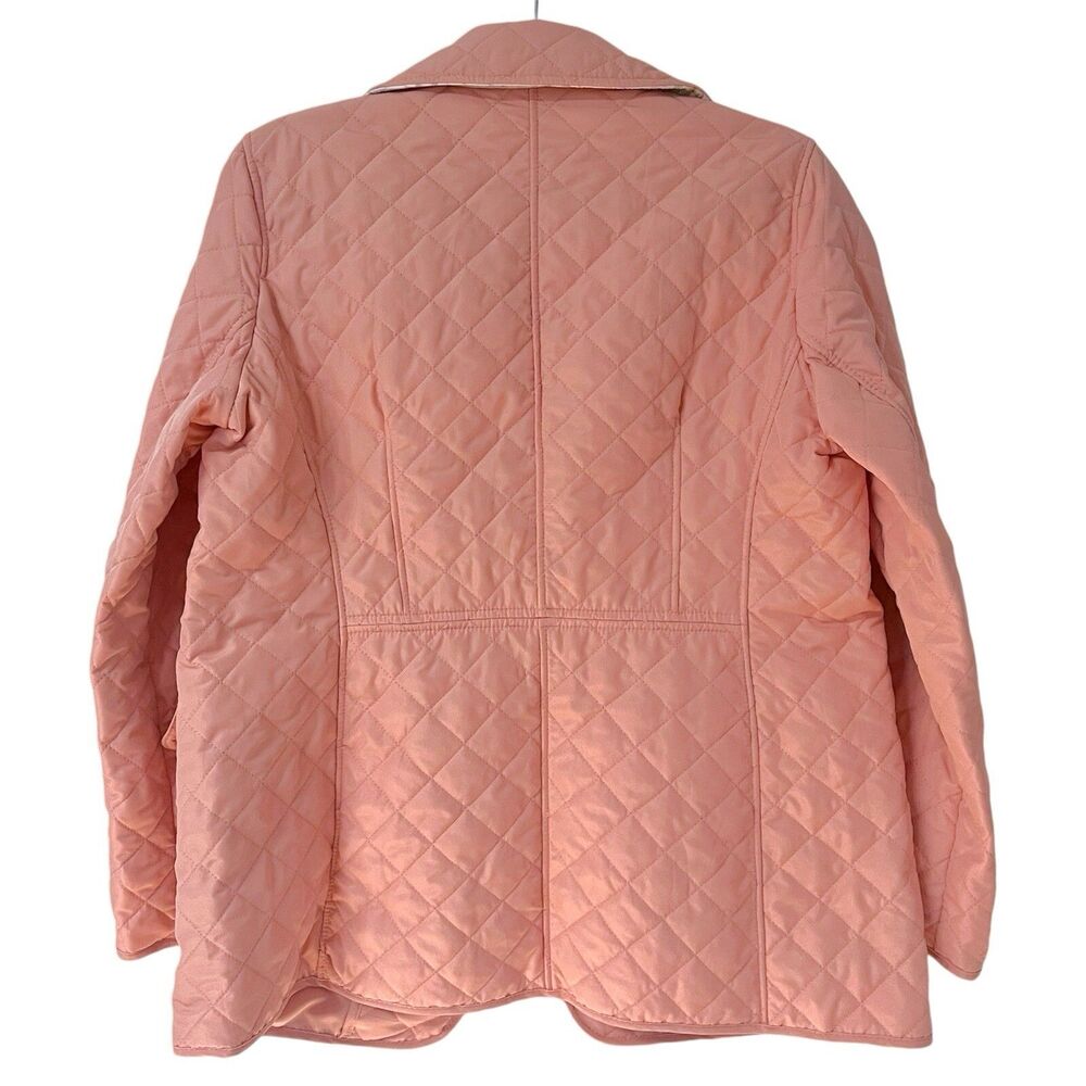Chico's Pink Quilted Lightweight Mid Length Jacket Snap Front Size 1 US 8/10 - Picture 2 of 9